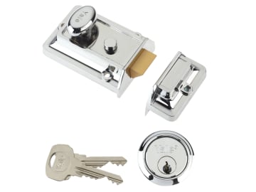 P77 Traditional Nightlatch 60mm Backset Chrome Finish Visi                      