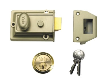 P77 Traditional Nightlatch 60mm Backset Nickel Brass Finish Visi                