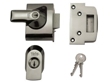 BS2 Nightlatch British Standard Lock 40mm Backset Chrome Finish Visi            