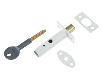 PM444 Door Security Bolt White Finish Visi of 1                                 
