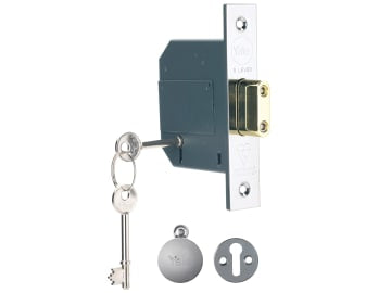PM562 Hi-Security BS 5 Lever Mortice Deadlock 68mm 2.5in Polished Chrome        