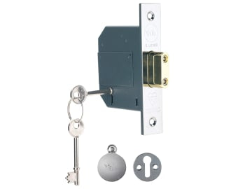 PM562 Hi-Security BS 5 Lever Mortice Deadlock 81mm 3in Polished Chrome          
