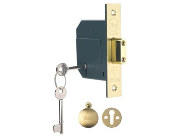 PM562 Hi-Security BS 5 Lever Mortice Deadlock 81mm 3in Polished Brass           