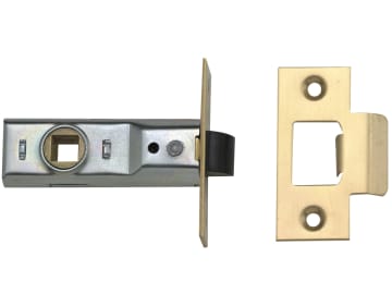 M888 Tubular Mortice Latch 64mm 2.5in Polished Brass Visi Pack of 1             