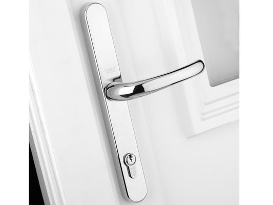 Retro Door Handle PVCu Polished Chrome Finish                                   