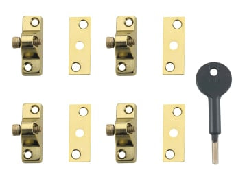 8K118 Economy Window Lock Electro Brass Finish Pack of 4 Visi                   