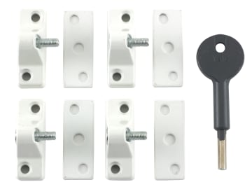 8K118 Economy Window Lock White Finish Pack of 4 Visi                           