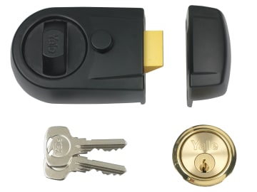 Y3 Nightlatch Modern 60mm Backset Black Finish Visi                             