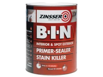 B.I.N® Primer, Sealer & Stain Killer Paint White 2.5 litre                      