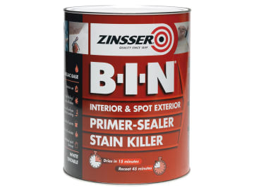 B.I.N® Primer, Sealer & Stain Killer Paint White 500ml                          