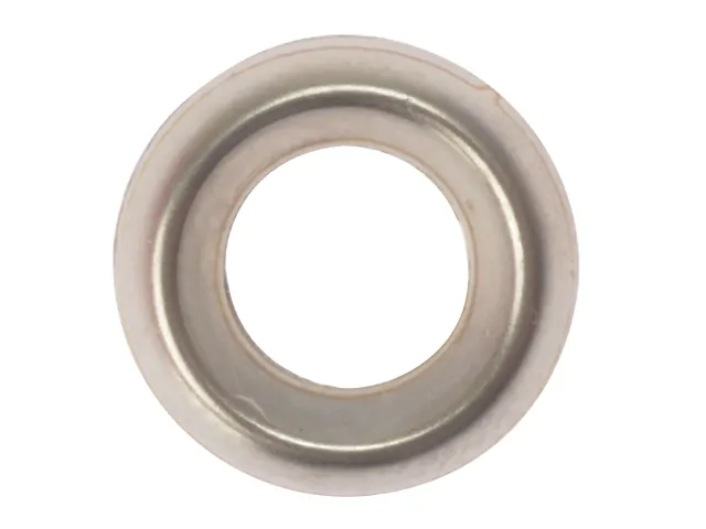 Metallic washer on a white background