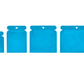 Set of blue zipper lock bags on a white background