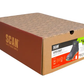 Cardboard box with Scan branding and a product image of a boot on a white background