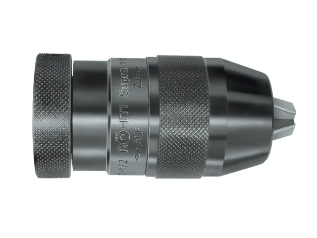Metal drill bit on a white background