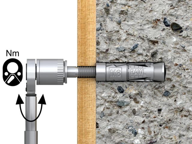 Mechanical tool with a digital display on a concrete surface