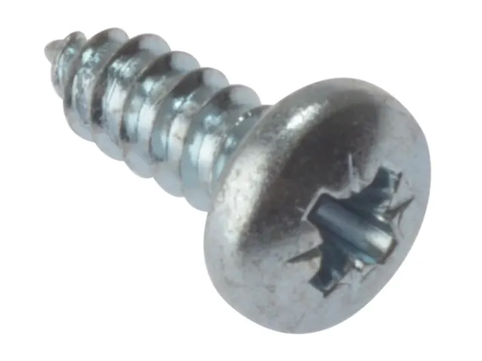Metal screw on a white background