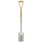 Gardening spade with wooden handle on a white background