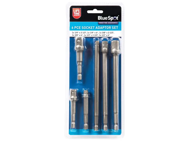 BlueSpot 6-piece socket adaptor set packaging on a white background