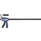 C-Clamp tool with blue handle on a white background