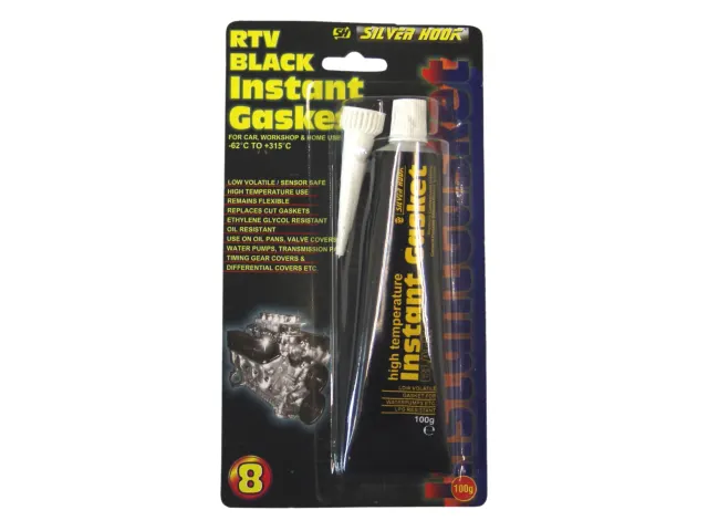 RTV Black Instant Gasket kit packaging with two gaskets on a white background