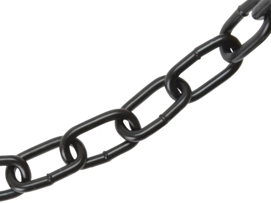 Black metal chain on a white background
