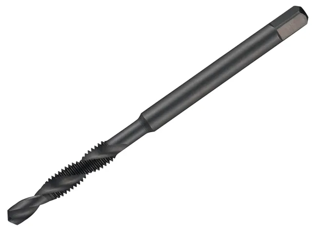 Threaded drill bit on a white background