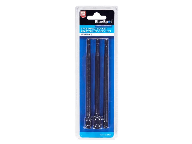BlueSpot 3-piece impact socket set packaging on a white background