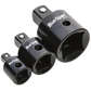 Set of three Blackstone BlueSpot Tools impact sockets on a white background