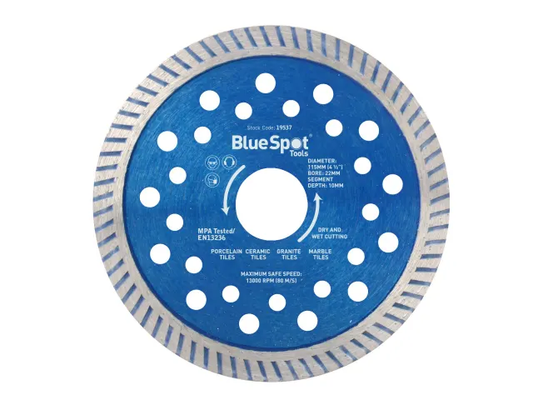 Diamond blade with BlueSpot Tools branding on a white background