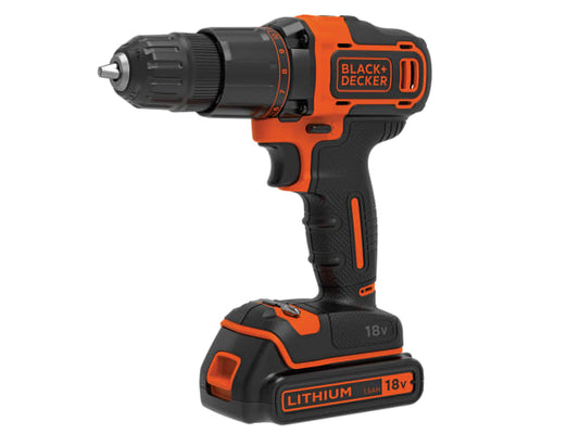 Black and Decker cordless drill on a white background