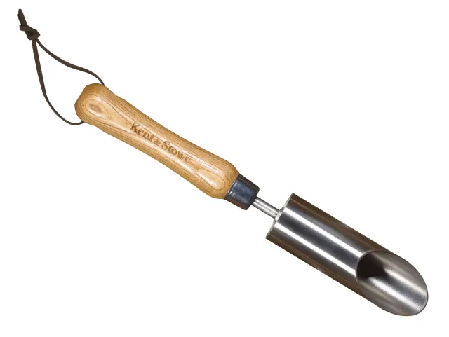 Tweezers with wooden handle and metal end on a white background