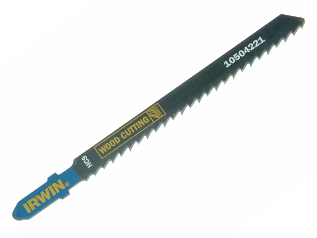Jigsaw blade with 'Irwin' branding on a white background