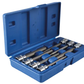 Set of socket wrenches in a blue case on a white background