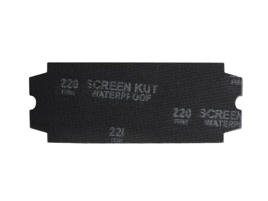 Black screen cutout with text on a white background