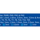 List of screwdriver bit sizes on a blue background