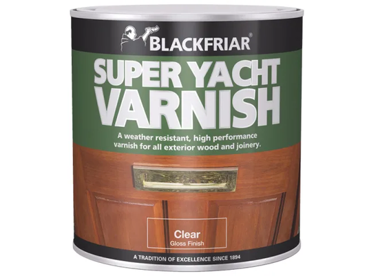 Can of Blackfriar Super Yacht Varnish on a white background