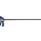 Blue and black clamping tool on a white background