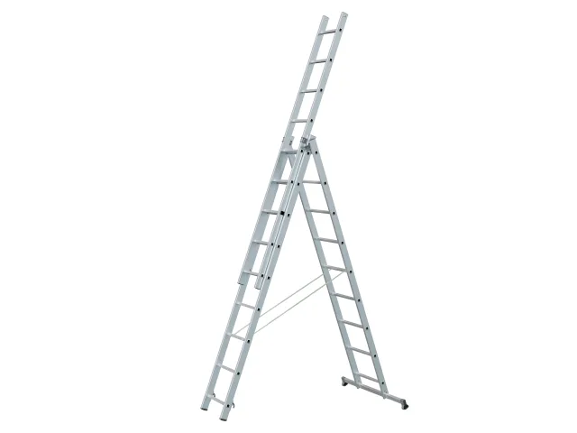 Metal ladder on a white background