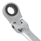 Close-up of a ratchet wrench on a white background