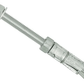Metal screw with a nut on a white background