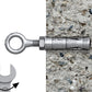 Metal wrench on a textured surface with a close-up of the tool's head.