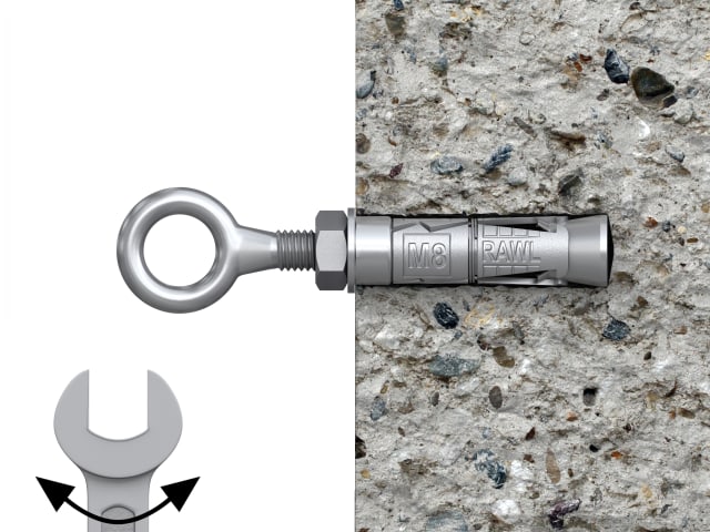 Metal wrench on a textured surface with a close-up of the tool's head.