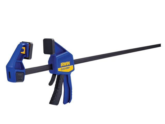 Blue clamping tool with IRWIN branding on a white background