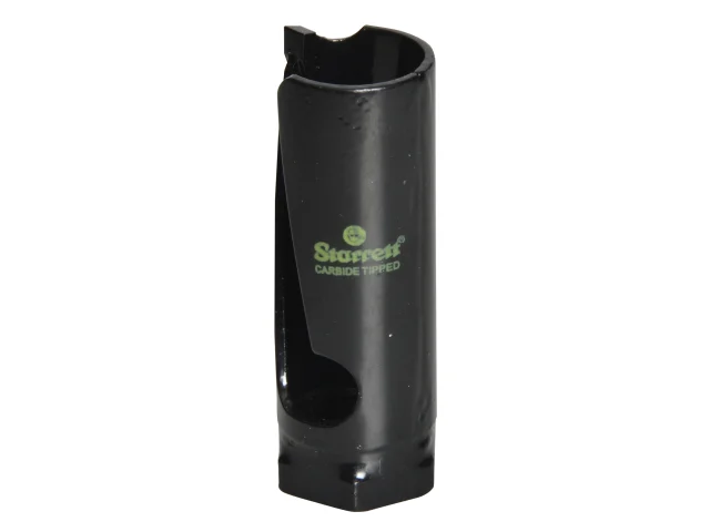 Black drill bit with 'Starrett' branding on a white background