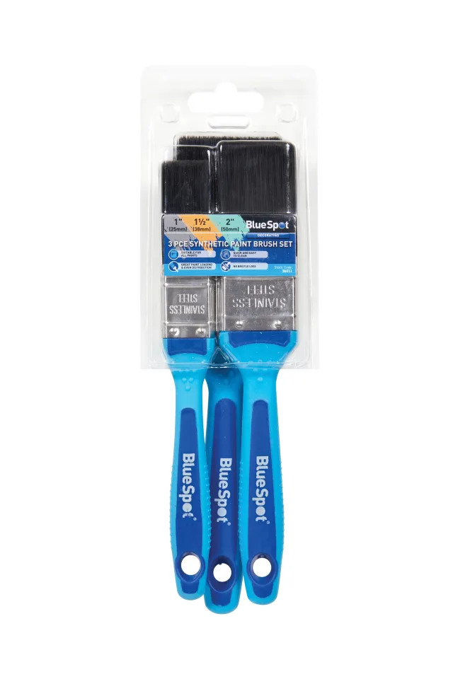 BlueSpot paint brush set in packaging on a white background
