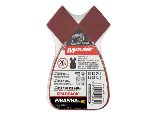 Piranha Mouse sandpaper pack on a white background