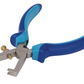Blue-handled pliers on a white background