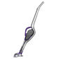 Handheld vacuum cleaner with a purple accent on a white background