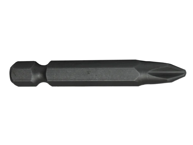 Black drill bit on a white background
