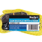 Yellow tie-down with BlueSpot label on a white background